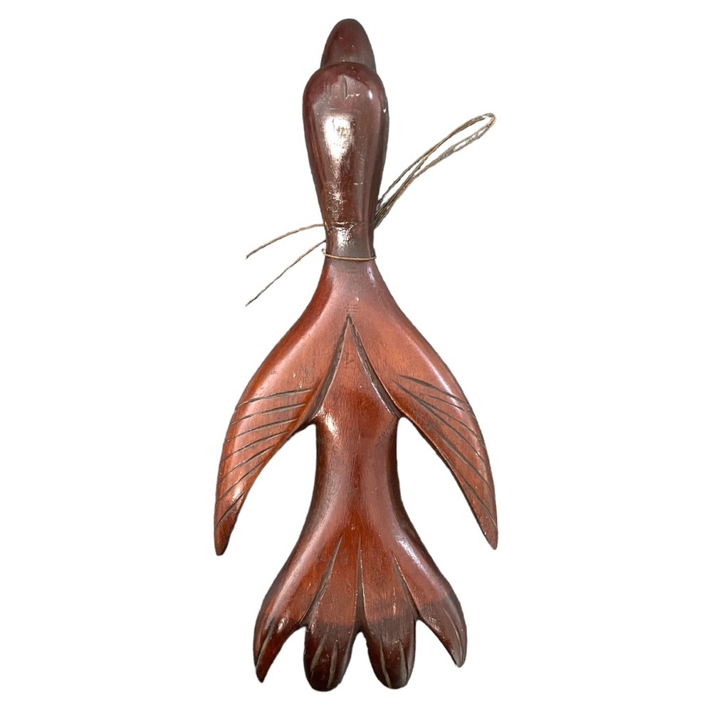 Vintage hand carved wood duck, wall art wood decor